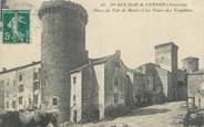 12 Aveyron .CPA FRANCE 12 "  Ste Eulalie de Cernon, Place du Toit de Marie et les Tours des Templiers"/ TEMPLIERS