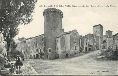 .CPA FRANCE 12 "  Ste Eulalie de Cernon, La place et les trois tours"