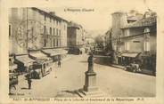 12 Aveyron .CPA FRANCE 12 "  St Affrique, Place de la Liberté et Boulevard de la République" / BUS