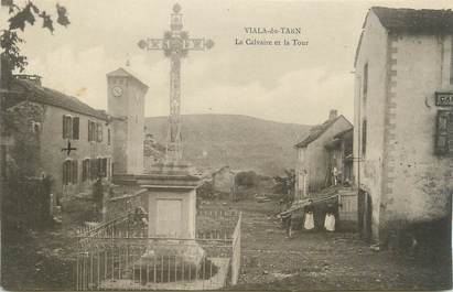 .CPA  FRANCE 12 "Viala du Tarn, Le calvaire et la tour"