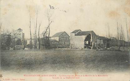 .CPA   FRANCE 12 "Villefranche de Rouergue, Le Domaine des Pères et le Moulin de la Maladrerie"