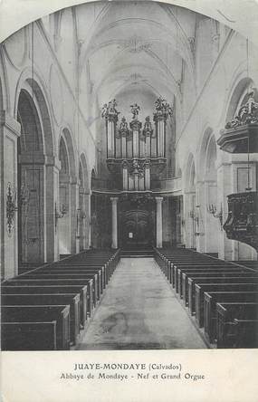 .CPA FRANCE 14 "Juaye Mondaye, Abbaye, nef et grand orgue" /ORGUE