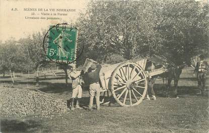 .CPA FRANCE 14  "Scènes de la vie Normande, livraison de pommes" / FOLKLORE