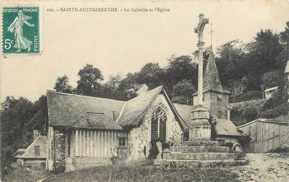 .CPA  FRANCE 14  "Ste Austreberthe, Le calvaire et l'église"