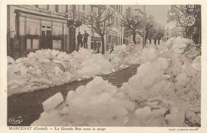 .CPA FRANCE 15   "Marcenat, Grande rue sous la neige"