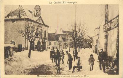 .CPA FRANCE 15   "Marcenat, Mairie et avenue principale en hiver"