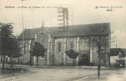 .CPA FRANCE 15   "Ruines, La place de l'église"