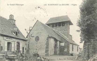 .CPA FRANCE 15   " St Bonnet de Salers, L'église"