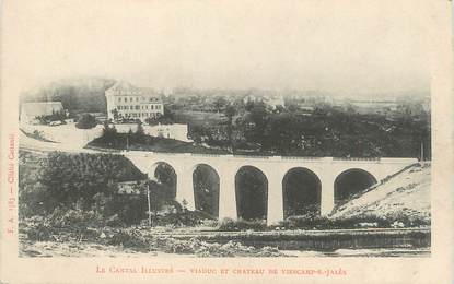 .CPA FRANCE 15   " Viescamp - St Jalès, Viaduc et château"