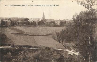 .CPA FRANCE 15   " Vieillespesse, Vue d'ensemble et le pont sur l'Arceuil"