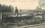 89 Yonne CPA FRANCE 89 "Auxerre, le chantier de bateaux et le pont de Gien"