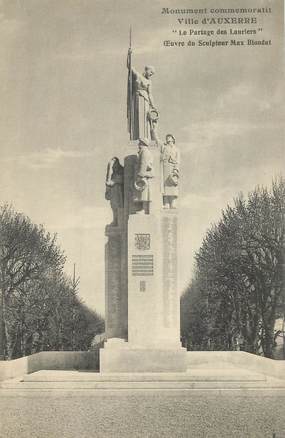 CPA FRANCE 89 "Auxerre, monument commémoratif "