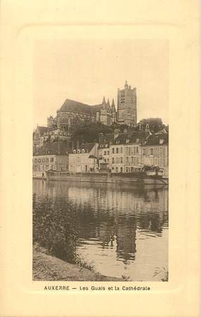 CPA FRANCE 89 "Auxerre, les quais et la  cathédrale"