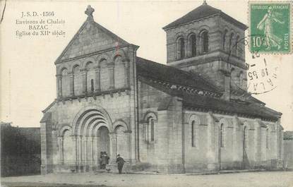 .CPA  FRANCE 16  "Bazac environs de Chalais, Eglise du XIIème siècle"
