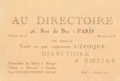 75 Pari Carte de Visite  FRANCE 75006 "Paris, Bronze, Lustre, Au Directoire, rue du Bac"