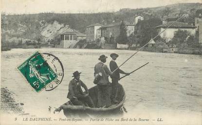 .CPA  FRANCE 26 " Pont en Royans,, Partie de pêche au bord de la Bourne  "