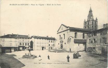 .CPA FRANCE 26 "St Jean en Royans, Place de l'église, Hôtel de la Poste"