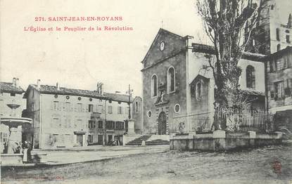 .CPA FRANCE 26 "  St Jean en Royans,  L'église et le peuplier de la révolution"