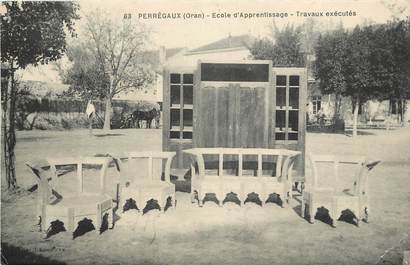 CPA ALGERIE "Perrégaux, Ecole d'Apprentissage, travaux éxécutés"