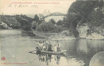 .CPA FRANCE 26 "  St  Nazaire en Royans, Une partie de pêche sur la Bourne"