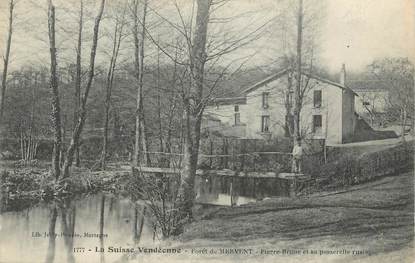 .CPA FRANCE 85 " Mervent, La forêt, Pierre Brune et sa passerelle rustique"