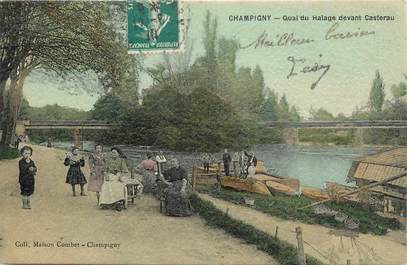 .CPA FRANCE 94 "Champigny, Quai du halage devant Casterau"