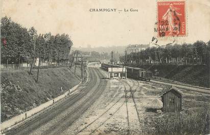 .CPA FRANCE 94  " Champigny, La gare  " / TRAINS