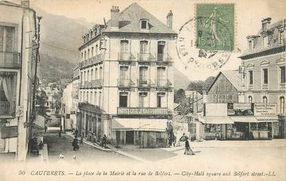 CPA FRANCE 65 "Cauterets,  la Place de la Mairie et la rue de Belfort"