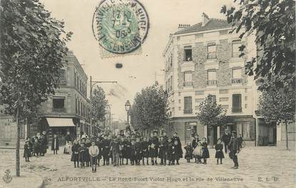 . CPA FRANCE 94  " Alfortville, Rond Point Victor Hugo et rue Villeneuve"