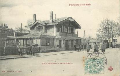 . CPA FRANCE 94  " Fontenay sous Bois, La gare vue extérieure"