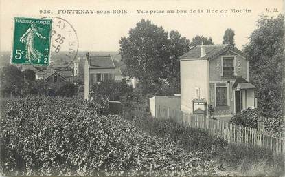 . CPA FRANCE 94  " Fontenay sous Bois, Vue prise au bas de la rue du Moulin"