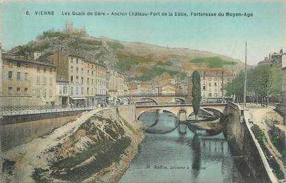 .CPA FRANCE 38 " Vienne,  Les quais de Gère et l'ancien châteaufort de la Bâtie"