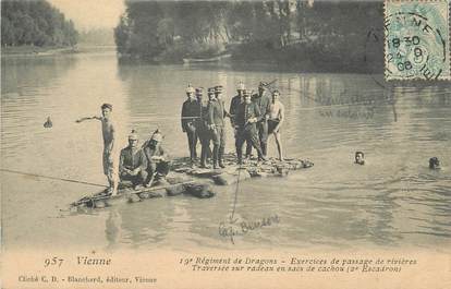 .CPA FRANCE 38 "  Vienne, Régiment de Dragons, exercices de passage de rivières"