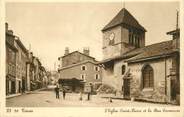 38 Isere .CPA FRANCE 38 "   Voiron, Eglise St Pierre et Rue Sermorens"