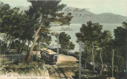 .CPA  FRANCE 06  "Cap Martin, Arrêt de tram" / TRAM