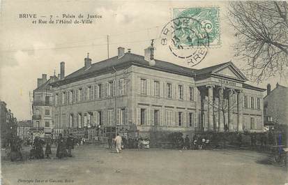 .CPA FRANCE 19 " Brive,  Palais de Justice et rue de l'Hôtel de Ville"