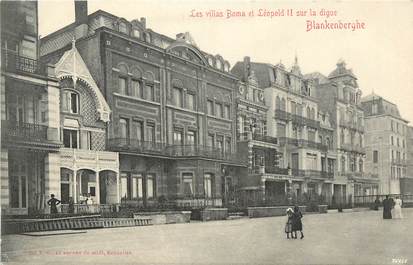 CPA BELGIQUE " Blankenberghe, les villas Boma et Léopold II sur la digue"