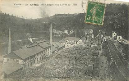 .CPA FRANCE 19 " Cornil, Vue générale de la gare et de l'usine"