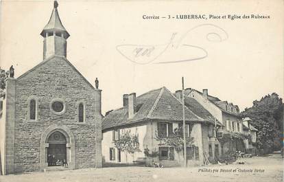 .CPA FRANCE 19  "Lubersac, Place et église des Rubeaux"
