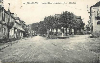 .CPA  FRANCE 19  "Meyssac, Grande rue et avenue des quatre routes"