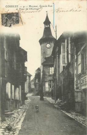 .CPA  FRANCE 19  "Meymac, Grande rue et tour de l'horloge"