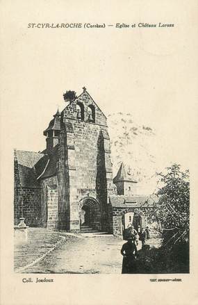 .CPA  FRANCE 19  "St Cyr la Roche, Eglise et château Laroxe"