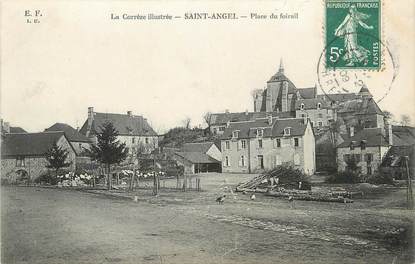 .CPA  FRANCE 19  "St Angel, Place du Foirail"