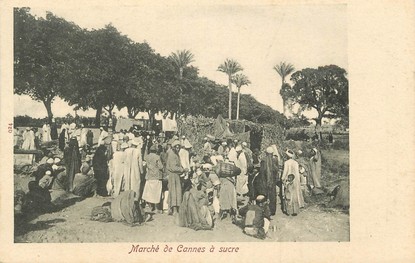 CPA EGYPTE "Marché de Cannes à sucre"