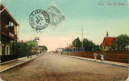 CPA EGYPTE "Suez, Rue El Hode"