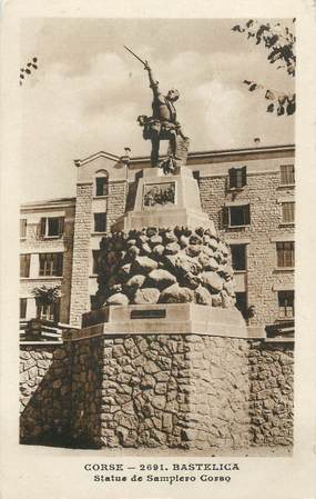 .CPA FRANCE 20 / CORSE "Bastelica, Statue de Sampiero Corso"