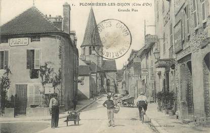 .CPA   FRANCE 21 "Plombières les Dijon, Grande rue"