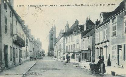 .CPA   FRANCE 21 "St Jean de Losne, Rue Monge et Rue de la Liberté"