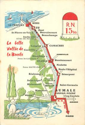  CPSM FRANCE 76 "Aumale, Le Camping, la vallée de la Bresle"
