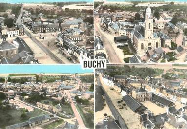  CPSM FRANCE 76 " Buchy, la mairie et la rte de Forges les Eaux"